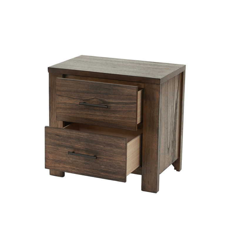 Armoire de chambre à coucher moderne en bois avec 2 tiroirs - tiroir de chevet avec rangement contemporain