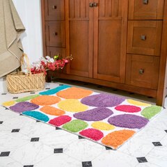 Wayfair Basics Brunton Rectangle Plastic/Vinyl Non-Slip Polka Dots Shower Mat Wayfair Basics