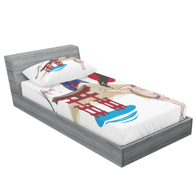 Ensemble de draps japonais, Ensemble de draps pour lit simple avec drap-housse