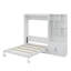 Structure de lit plateforme pliable et cachée, armoire de lit escamotable pleine grandeur avec tablettes de rangement