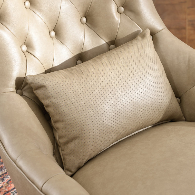 Chaise de salle à manger rembourrée Remerton, Similicuir kaki