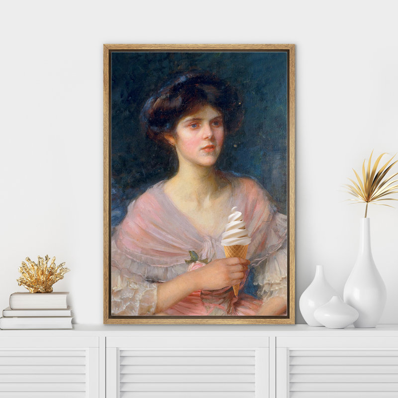 "Cône de crème glacée", H 24 po x l 16 po, Cadre naturel flottant