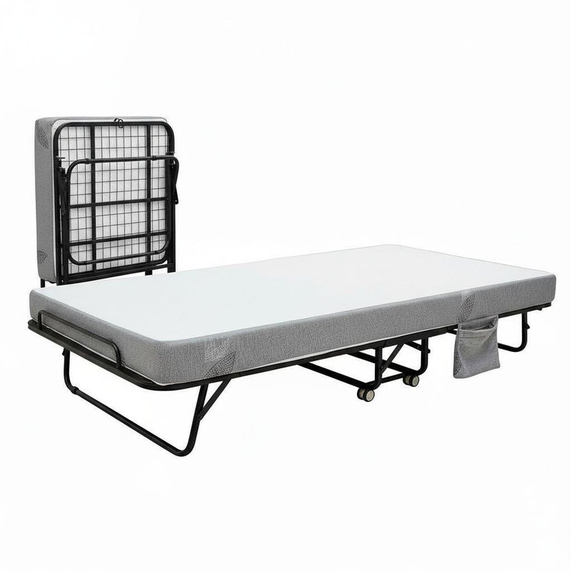 Folding Bed with Mattress for Adults - Sturdy Metal Frame Supporting 450 Lbs, 5 Inch Memory Foam Mattress for Comfort, for Guest Bedroom or Office