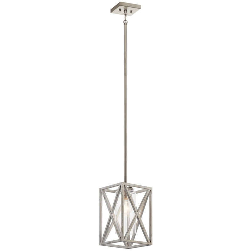 Mini-luminaire suspendu industriel rétro 1 lumière Brendetta, Argent