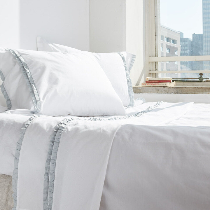 Dainty Ruffle Pillow Case, King, Charcoal
