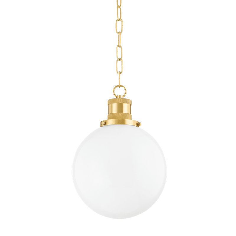 BEVERLY Pendant by ZIO & SONS, 14.75" H x 10" W x 10" D, Aged Brass