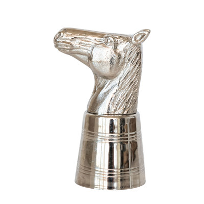 2 Oz. Cast Aluminum And Stainless Steel Horse Head Jigger In Kraft Box, Nickel Finish