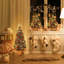 Arbre de Noël illuminé 3 pi avec 78 lumières DEL, arbre artificiel avec flocons de neige et baies rouges, base en wapiti blanc pour la maison, le porche, le bureau, la décoration de fête
