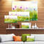Vert, mauve, cosmos abstrait de fleurs - impression-35061051-35061052