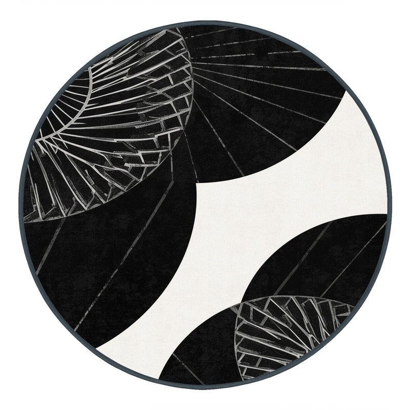 Tapis gris moelleux moelleux Art Deco, Carré 7 pi