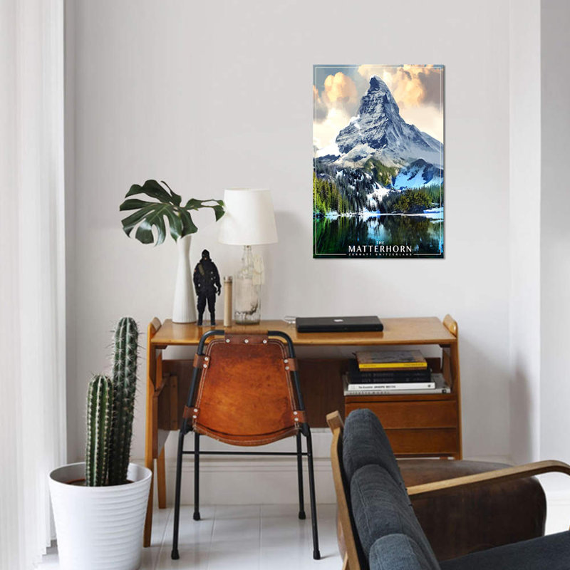 «The Matterhorn», reproduction d'impression sur toile, H 40 po x l 26 po x P 1,5 po, Toile tendue, Pas de tapis