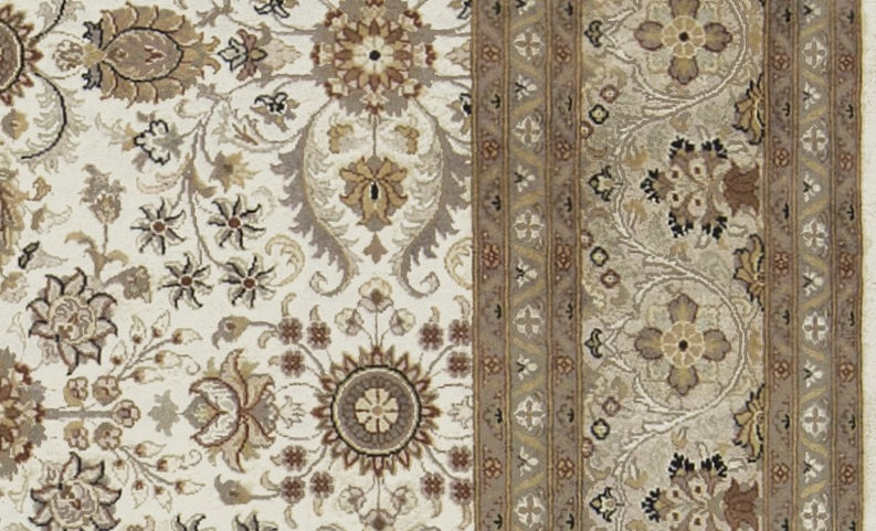 One-of-a-Kind Hand-Knotted High-Quality Ivory/Beige/Gray Area Rug