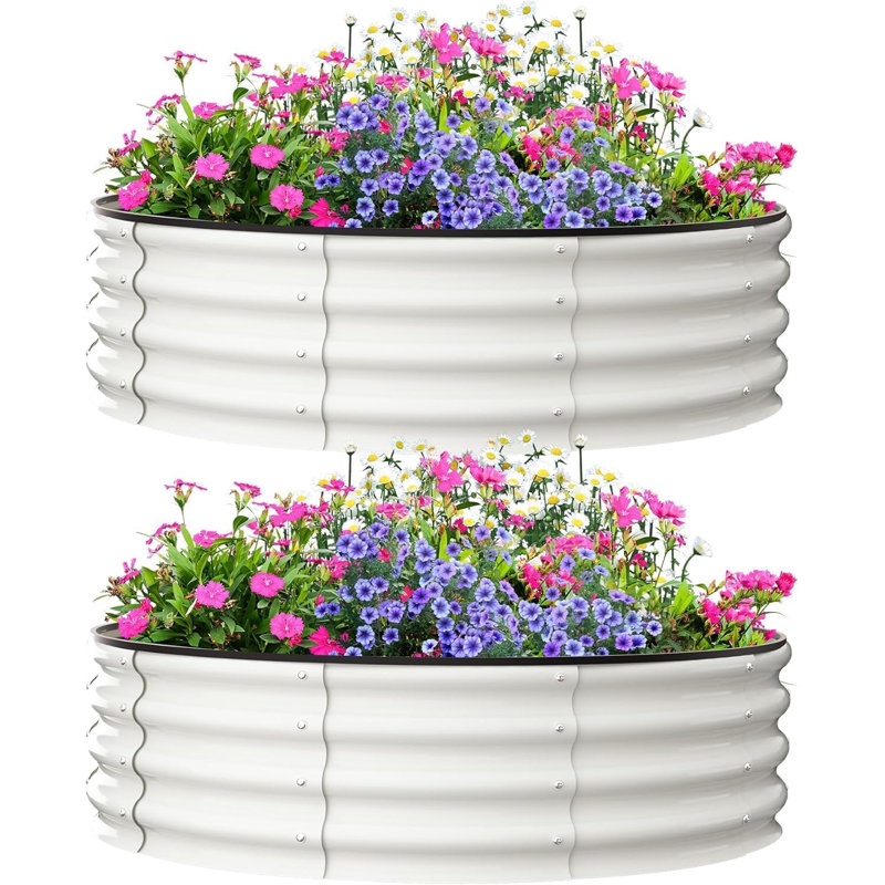 Metal Raised Garden Bed, 30cm H x 120cm W x 120cm D