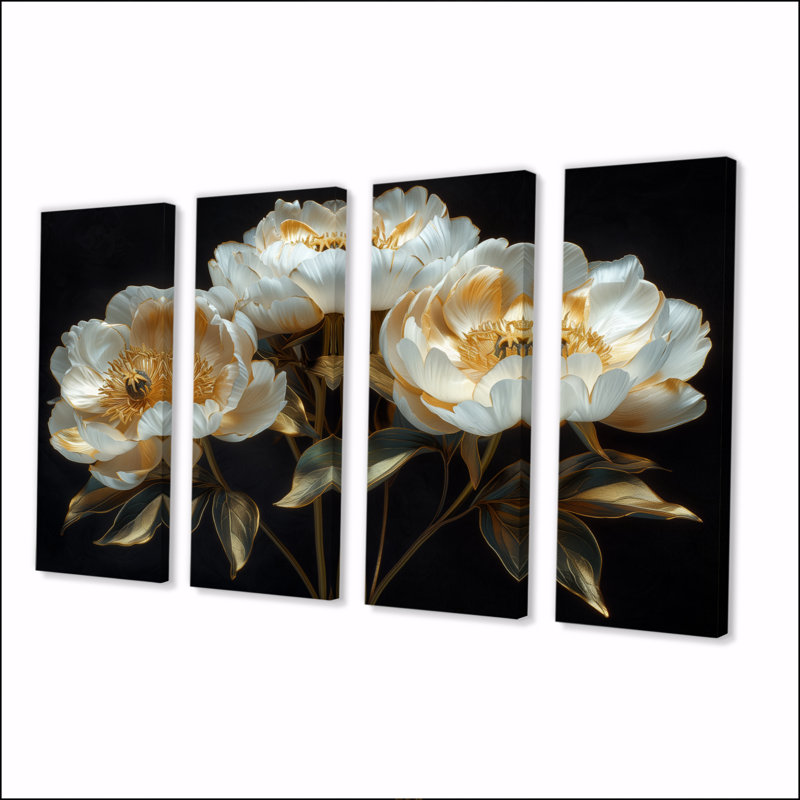 Gatton - pivoines, ensemble d'art sur toile, H 28 po x l 48 po
