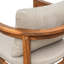 Tabouret d'extérieur en bois de teck avec coussin beige, ensemble de 2