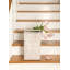 Panier tressé en escalier Bankuan et Rattan avec finition blanchie et poignées-43447414