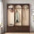 Farmhouse Wooden Style Hall Tree With Arched Design, Bench, 8 Retro Hooks, And 3 Drawers-720243827