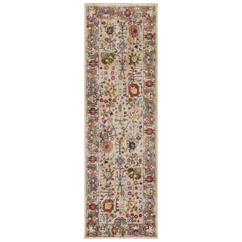 Kurtz Performance Oriental Rug, Runner 2'6" x 20', Beige