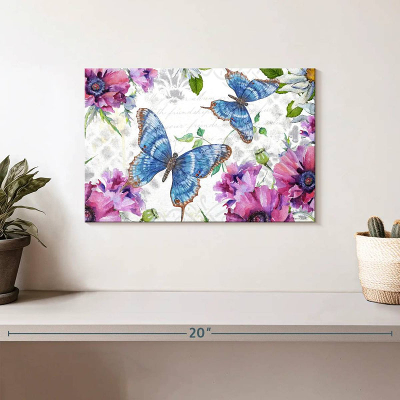 Jardin floral papillon II, H 8 po x l 12 po