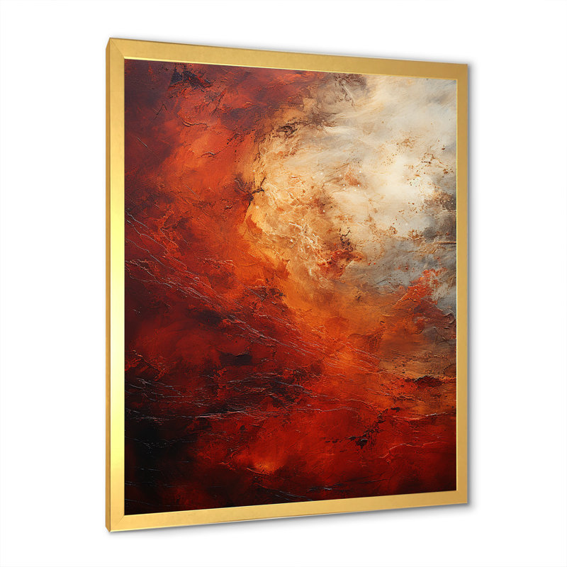 Maroon Mars Mystery Planète sur toile, H 20 po x l 12 po x P 1 po, Cadre doré simple