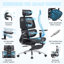 Chaise de bureau ergonomique à dossier haut en filet avec appui-tête réglable, accoudoirs et soutien lombaire