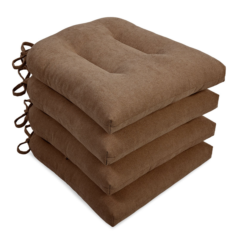 Coussin de siège 4 pièces Ebern Designs, Brun