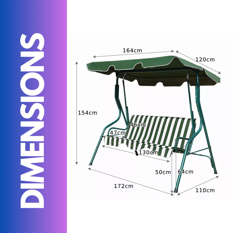 3 Person Porch Swing with Canopy