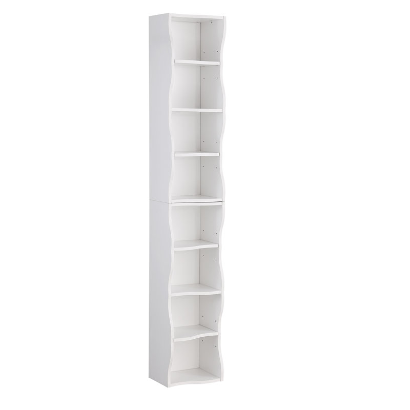 Armoire de rangement à 8 niveaux avec tablettes réglables, conception modulaire empilable, quincaillerie anti-basculement et surface imperméable