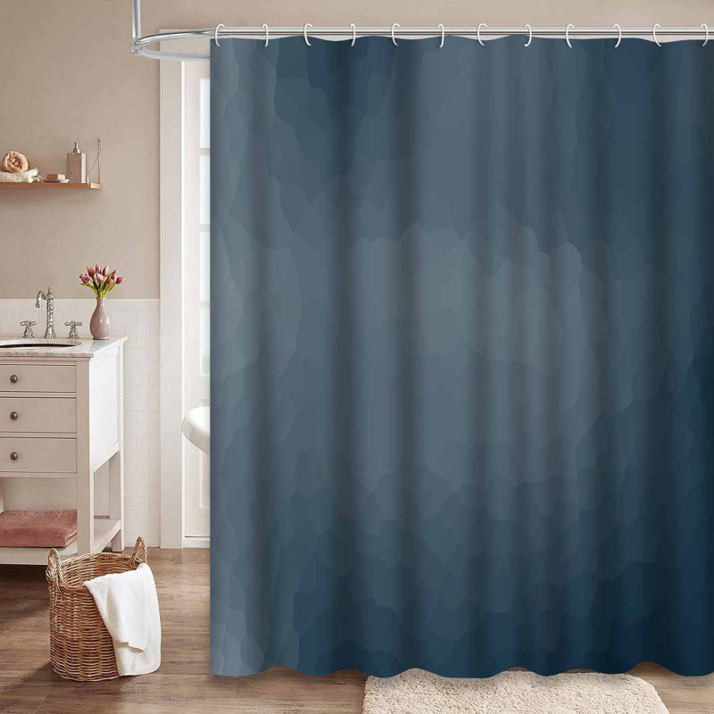 Rideau de douche bleu à 12 crochets, L 72 po x l 72 po