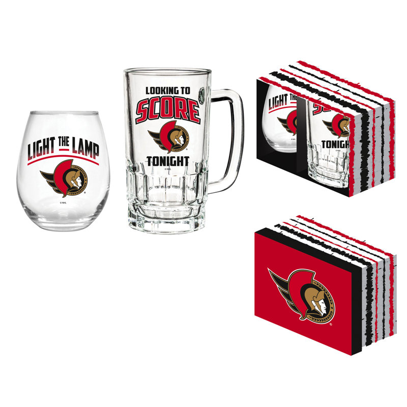 Ensemble-cadeau NHL Team Pint Glass and Wine, Sénateurs d'Ottawa