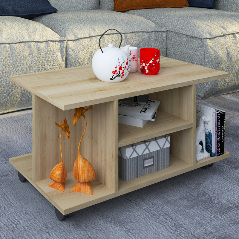Annemarie Coffee Table with Storage, Oak Wood