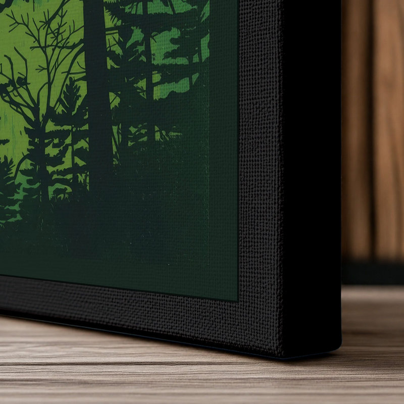 Forest Light Scandinavian - Wrapped Canvas, 18x12 - 45.7 x 30.5 cm, Black Border