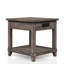 Rustic Gray End Table With Storage And Charging Setup 24.01 In. Wide Facility