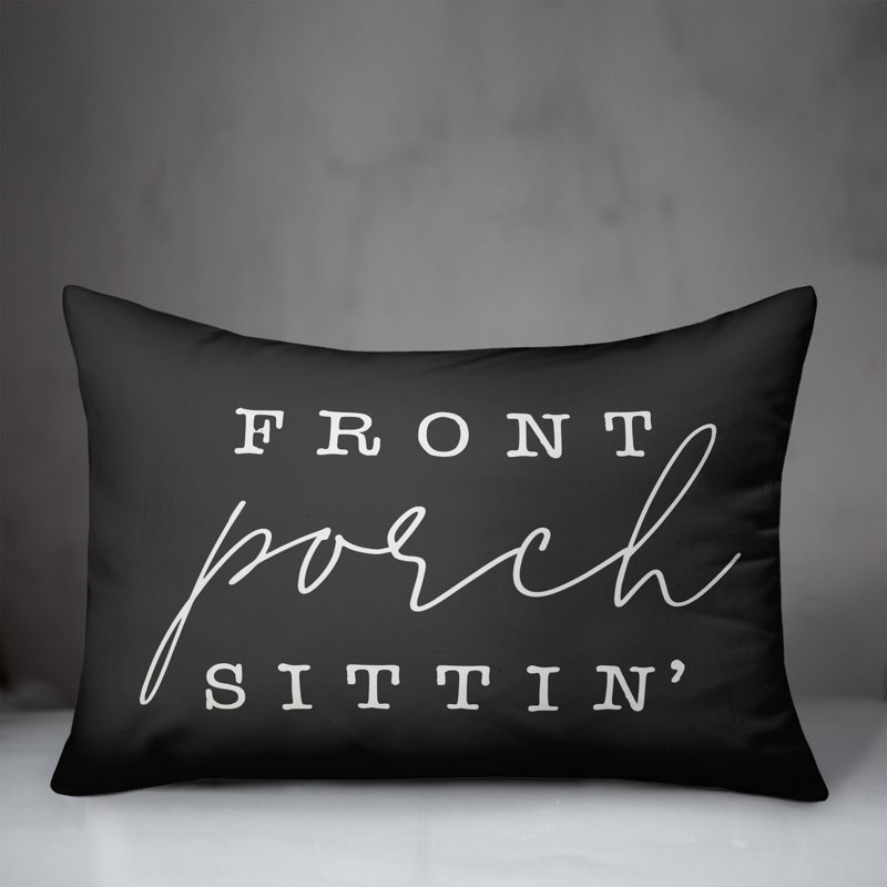  Coussin lombaire intérieur / extérieur Front Porch Sittin ', Gris anthracite