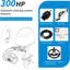300HP Hydraulic Steering Kit, 20ft Nylon Hose, Marine Outboard System with Wheel for Boats