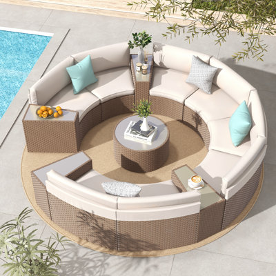Wicker Outdoor Conversation Set with Cushions