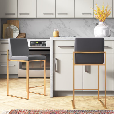 Brieon High Back Faux Leather Bar & Counter Stool