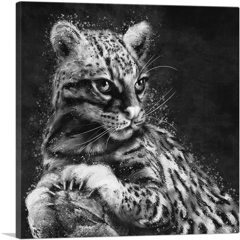 «Ocelot Cat Animal», reproduction d'art sur toile tendue, H 18 po x l 18 po x 1,5 po