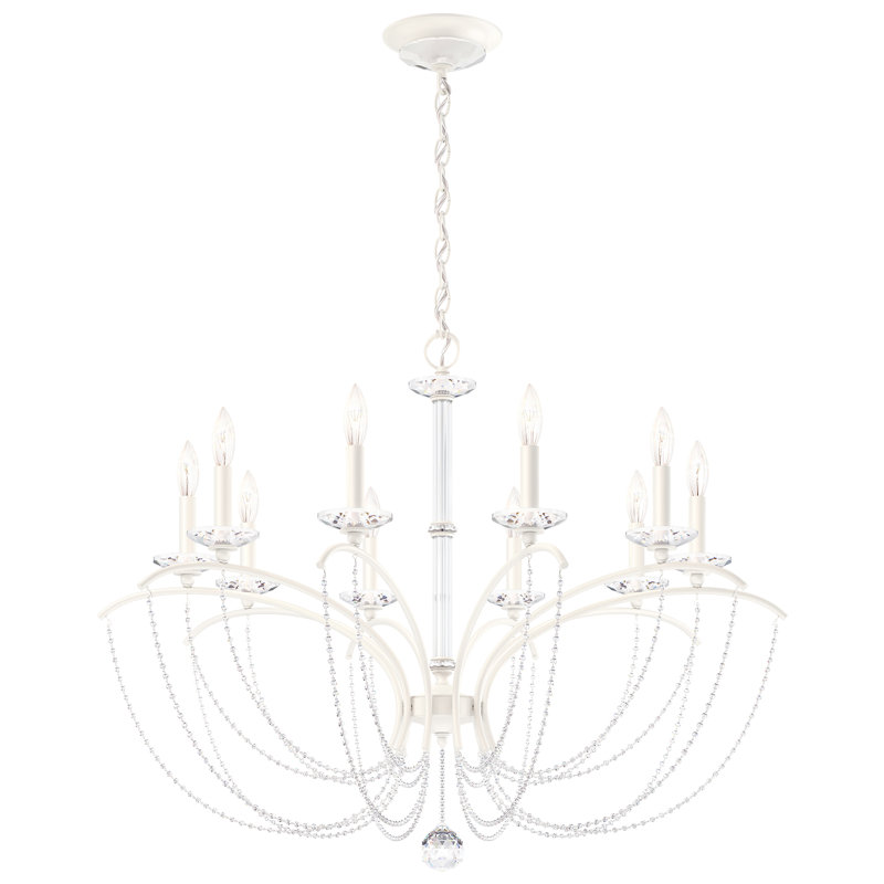 Priscilla 10 - Light Chandelier, White, Optic Crystal