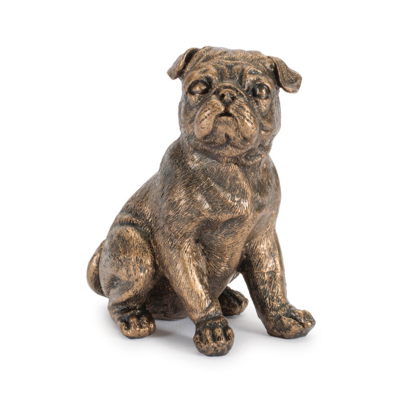 Figurine de chien finition bronze (ensemble de 8)