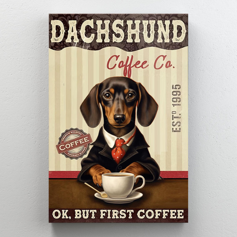 " Dachshund Coffee Co ", 14" H x 11" W x 1.25" D