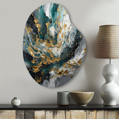 Vickey - Abstract Asymmetrical Metal Wall Art, Modern Unique Shape Metal Art Print