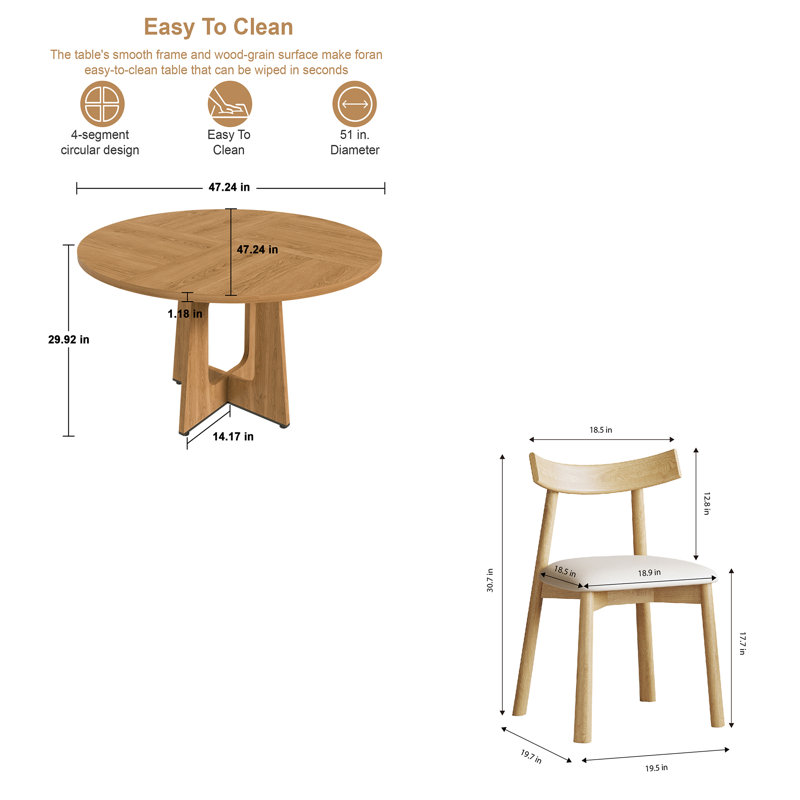 Table ronde et 2 chaises, 3