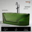 Baignoire de trempage autoportante cannelée en résine 67 "x 29,5" avec bonde escamotable pour salle de bain MonBlari-134680613