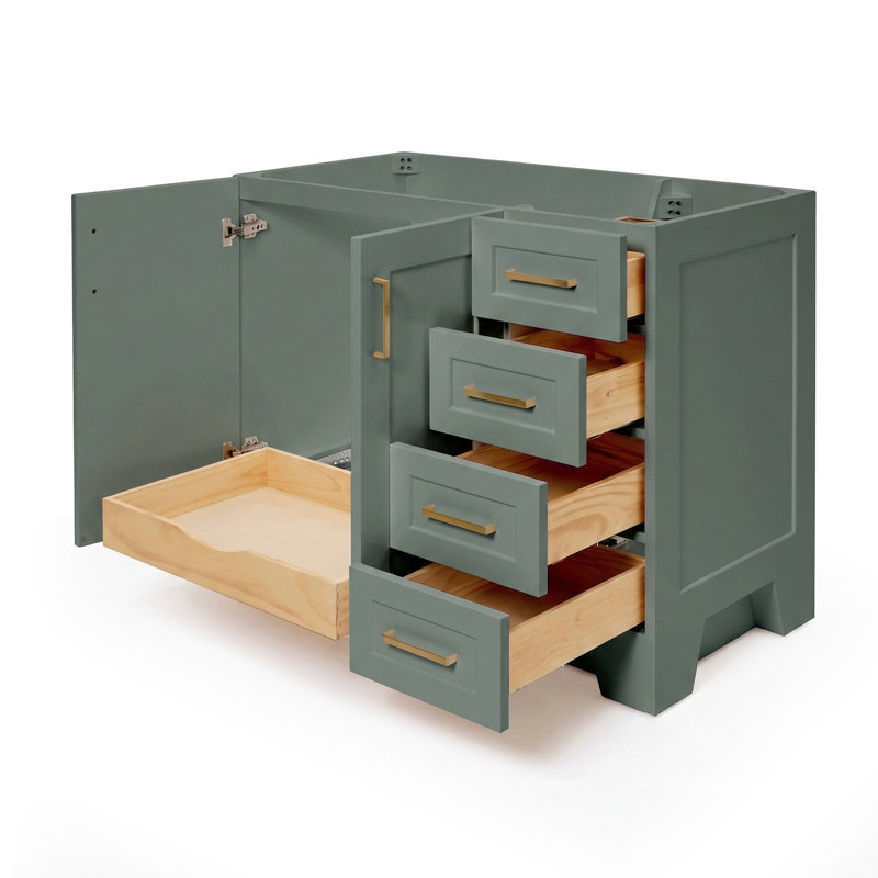 43 IN.  Single Bathroom Vanity, Left, Rectangular, Vintage Green