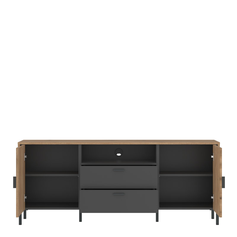 Arlissa TV Stand, Oak/Grey, 158cm