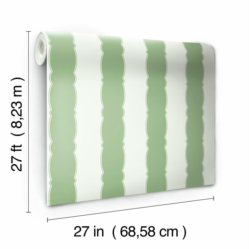 Rouleau de papier peint festonné L 27 pi x l 27 po, Vert