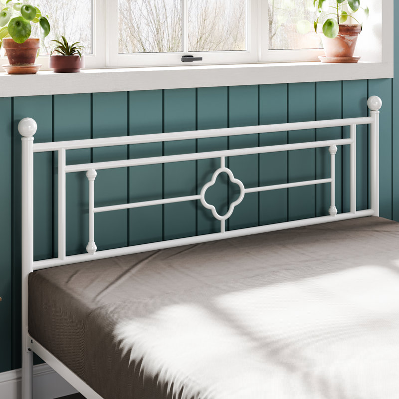 Erberto Platform Bed, White, Queen
