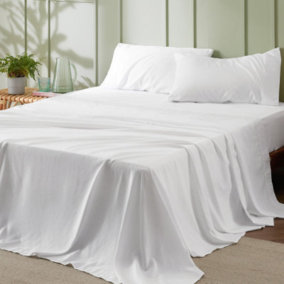 Bedsure Polyester Microfiber Sheet Set Hotel Luxury Sheets, Easy Care Cooling Bed Sheet Set 84GSM(89" x 101")GentleSoft™️