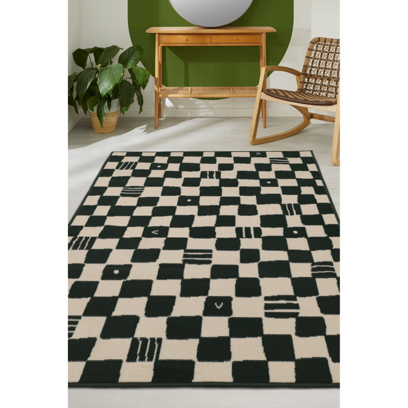 Maestro Chequered Area Rug, Rectangle 120 x 170cm